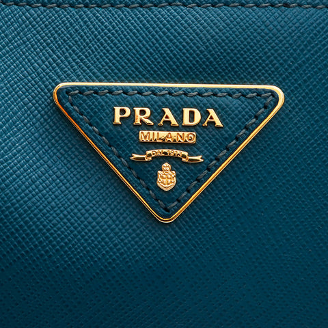 プラダ PRADA 2way 三角ロゴ トライアングルロゴ レザー ショルダーバッグ ブルー WS7337