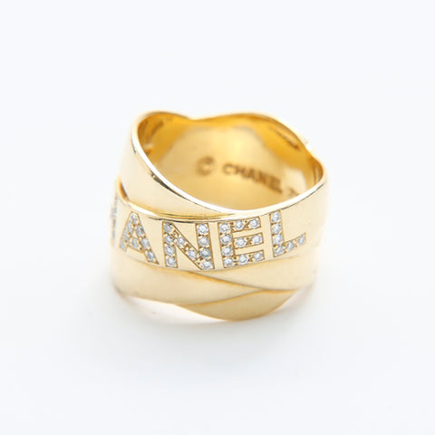 Chanel Chanel Logo Strassgröße: 9 Ring/Ring Gold WS7345