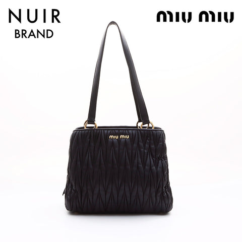 Miu Miu Miu Matelasse Shoulder Bag Black WS7359