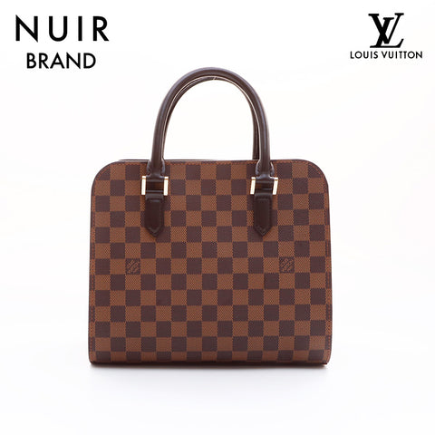 LOUIS VUITTON Damier Triana VI1918 Handbag Brown WS7360