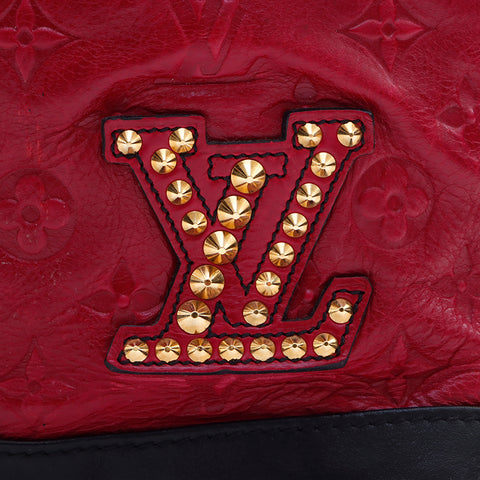 ルイ・ヴィトン LOUIS VUITTON モノグラム ノエ Hiver バケットバッグ スタッズ ハンドバッグ レッド  ブラック WS7365