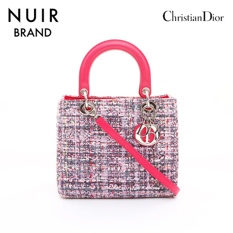 Christian Dior Lady Dior Tweed Handbag Multicolor WS7370