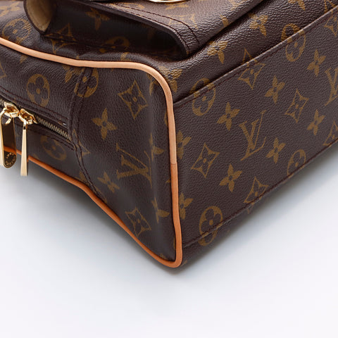 ルイ・ヴィトン LOUIS VUITTON モノグラム　マンハッタンPM ハンドバッグ ブラウン WS7378