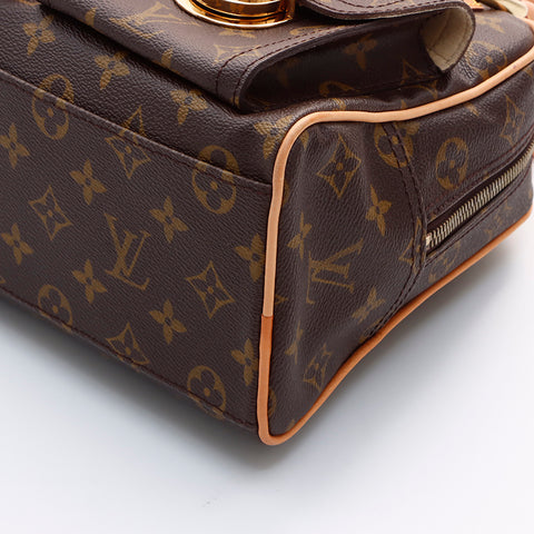 ルイ・ヴィトン LOUIS VUITTON モノグラム　マンハッタンPM ハンドバッグ ブラウン WS7378