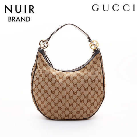 Gucci GG Canvas Shoulder Bag Khaki WS7393