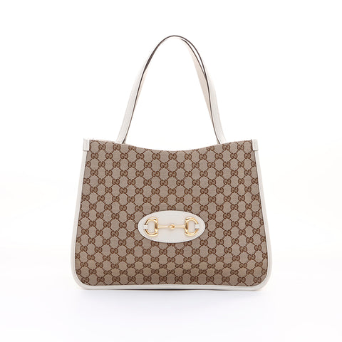 Gucci GG帆布手提袋卡其布WS7395
