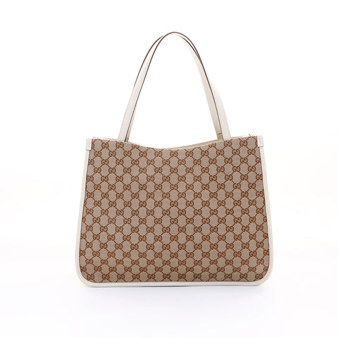 Gucci GG帆布手提袋卡其布WS7395