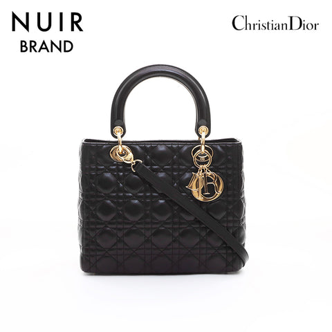 Christian Dior Lady Dior Medium Handbag Black WS7402
