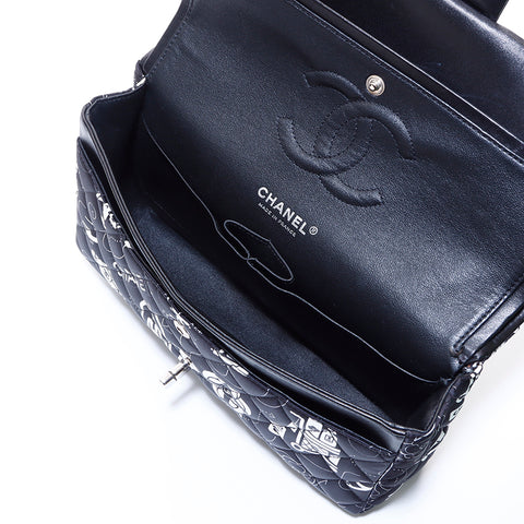 Chanel Chanel n ° 22 Motif MOTIF DOUBLE SAGLE SAUVEUR SALLE DE CHAMPE DE REGLAGE NOIR WS7408
