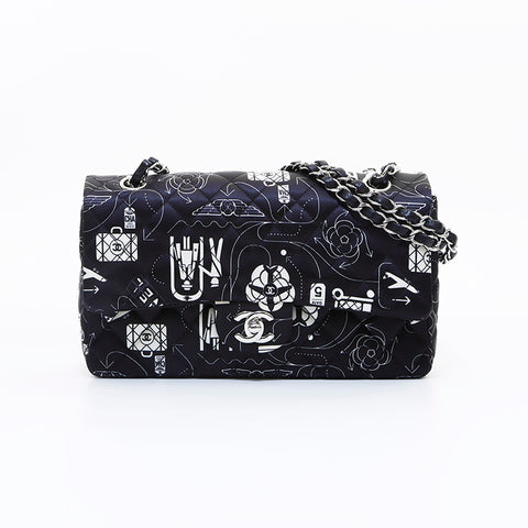 Chanel Chanel n ° 22 Motif MOTIF DOUBLE SAGLE SAUVEUR SALLE DE CHAMPE DE REGLAGE NOIR WS7408