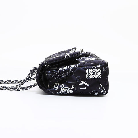 Chanel Chanel n ° 22 Motif MOTIF DOUBLE SAGLE SAUVEUR SALLE DE CHAMPE DE REGLAGE NOIR WS7408