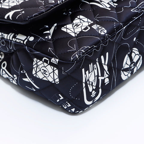 Chanel Chanel n ° 22 Motif MOTIF DOUBLE SAGLE SAUVEUR SALLE DE CHAMPE DE REGLAGE NOIR WS7408