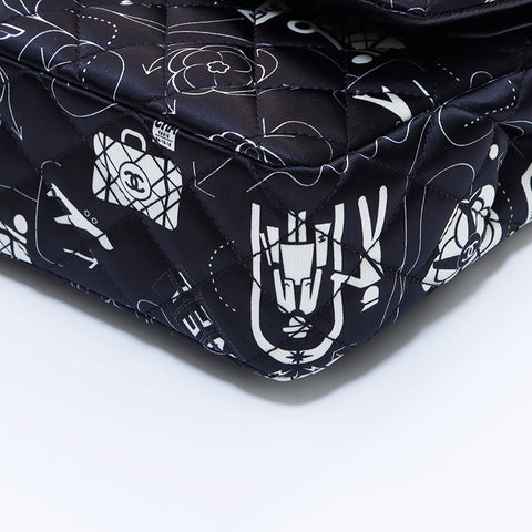 Chanel Chanel n ° 22 Motif MOTIF DOUBLE SAGLE SAUVEUR SALLE DE CHAMPE DE REGLAGE NOIR WS7408