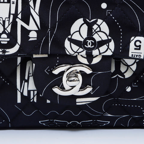 Chanel Chanel n ° 22 Motif MOTIF DOUBLE SAGLE SAUVEUR SALLE DE CHAMPE DE REGLAGE NOIR WS7408