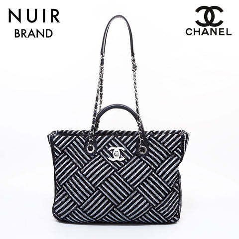 シャネル CHANEL 22番台 2way ハンドバッグ ブラック シルバー WS7409