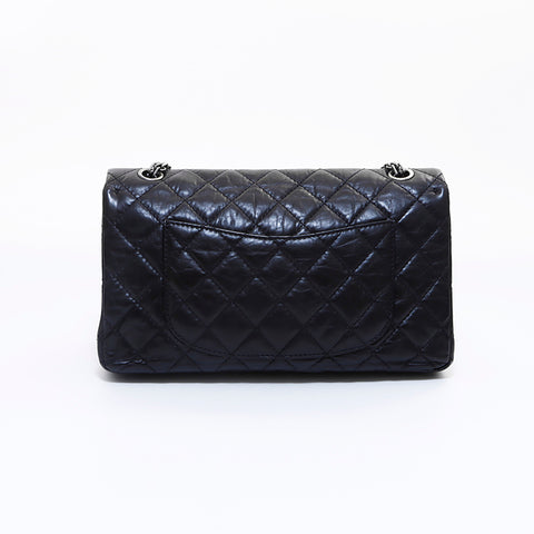 シャネル CHANEL 14番台 2.55 シルバー金具 チェーン ダブルフラップ ショルダーバッグ ブラック WS7413