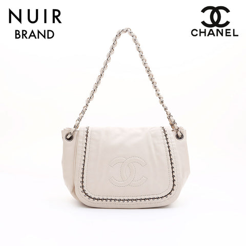 Chanel CHANEL Deka Coco Mark No. 10 Shoulder Bag Beige WS7418