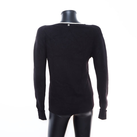 香奈儿可可商标尺寸：40 V-Neck 97A毛衣黑色WS7428