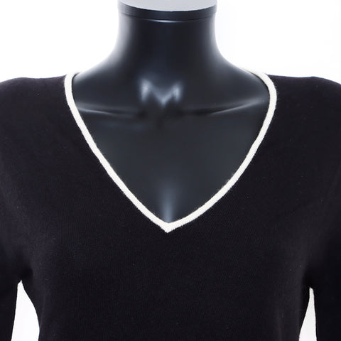 香奈儿可可商标尺寸：40 V-Neck 97A毛衣黑色WS7428