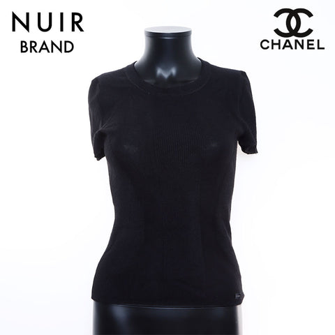 Chanel Short Sleeve Size:38 Sweater Black WS7429