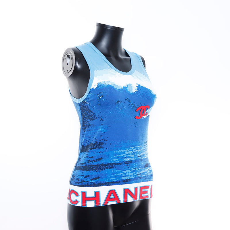 Chanel Surf motif Size: 40 Tank top Blue WS7431 – NUIR VINTAGE