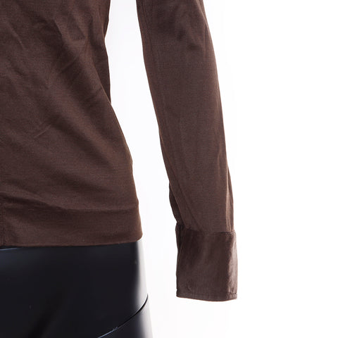 CELINE Carriage Long sleeve shirt Brown WS7438