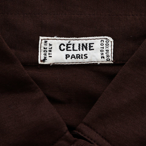 CELINE Carriage Long sleeve shirt Brown WS7438