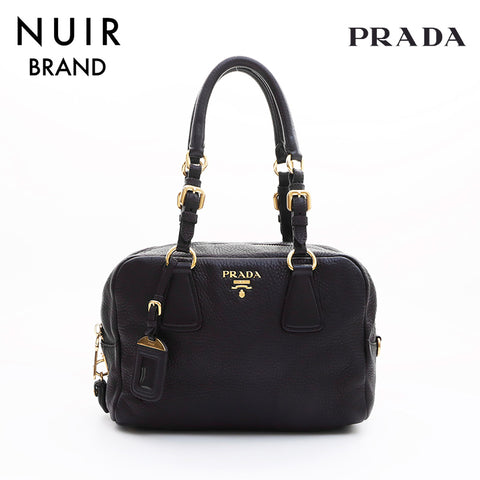 PRADA Boston Handbag Black WS7451