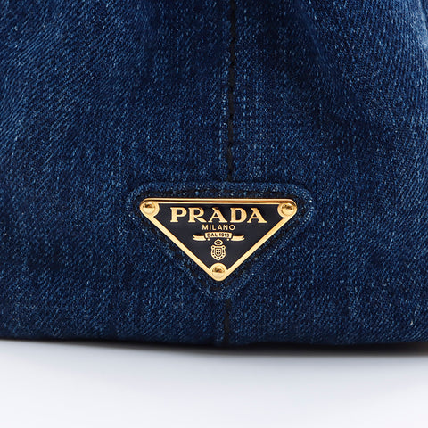 プラダ PRADA デニム カナパ 2way ハンドバッグ ネイビー WS7452