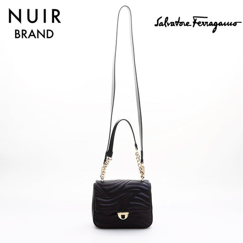 Salvatore Ferragamo Chain 2way Handbag Black WS7454