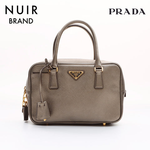 PRADA Saffiano Handbag Gold WS7455