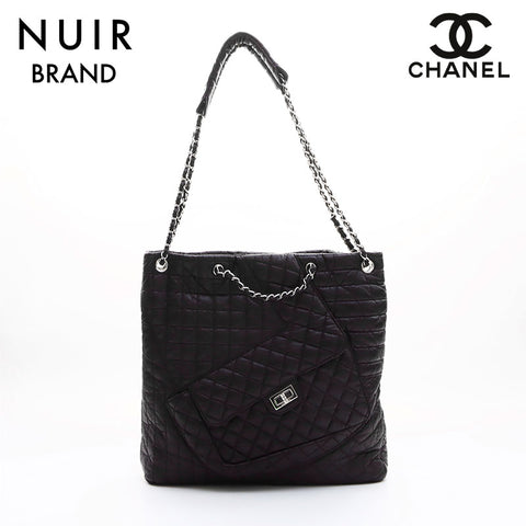 Chanel CHANEL 2.55 Silver Metal Fittings Matelasse Limited Edition No. 13 Shoulder Bag Black WS7460