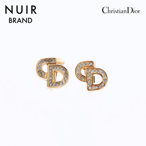 クリスチャンディオール Christian Dior CD ラインストーン イヤリング ゴールド WS7479