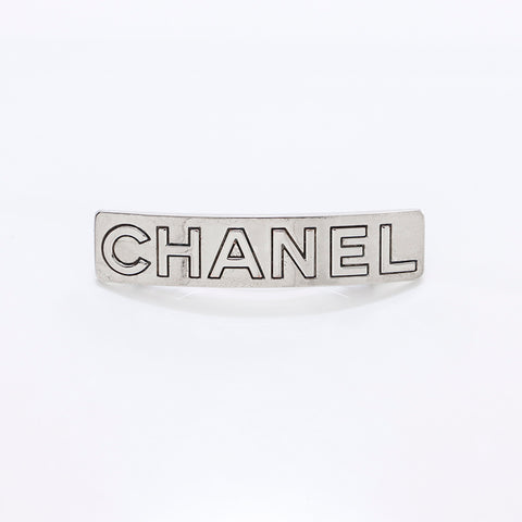 シャネル CHANEL ロゴ バレッタ シルバー WS7483