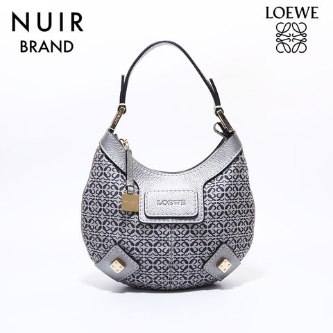 LOEWE Repeat Anagram Hobo Shoulder Bag Grey WS7486
