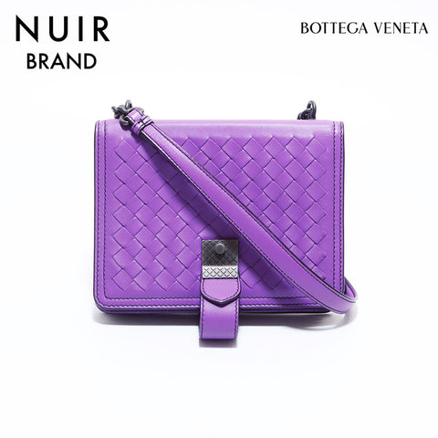 Bottegaveneta Intrecciato Chain Shoulder Bag Purple WS7490