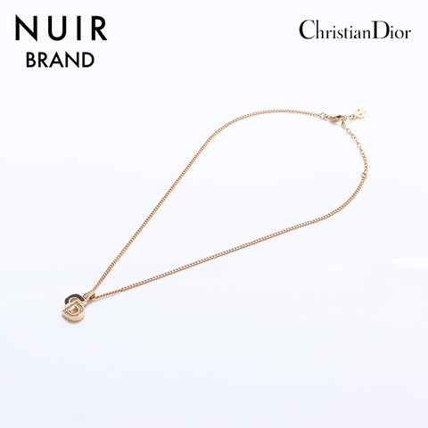 クリスチャンディオール Christian Dior ラインストーン ネックレス ゴールド WS7502