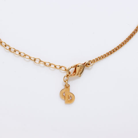 Christian Dior Rhinestone Collier Gold WS7502