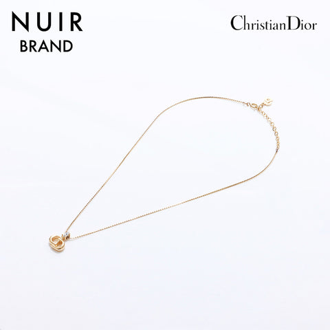 クリスチャンディオール Christian Dior ラインストーン ネックレス ゴールド WS7503