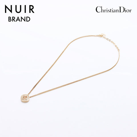 クリスチャンディオール Christian Dior ラインストーン ネックレス ゴールド WS7504