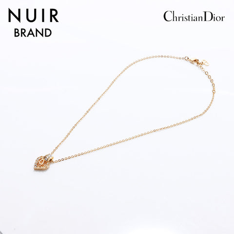 クリスチャンディオール Christian Dior ラインストーン ネックレス ゴールド WS7505