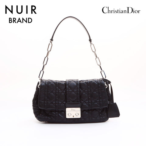 Christian Dior Canage Chain Shoulder Bag Black WS7507