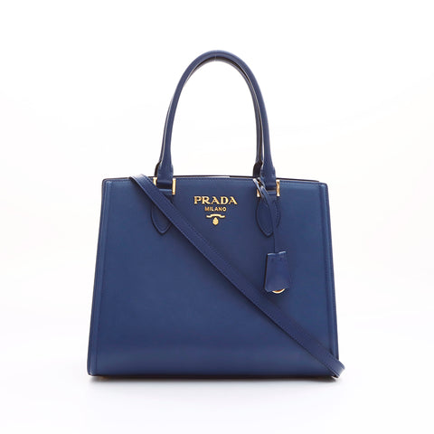 プラダ PRADA サフィアーノ　2WAY 斜めがけ ハンドバッグ ブルー WS7508