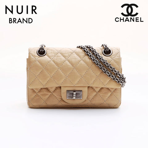 Chanel CHANEL 2.55 Silver Hardware Minimatelasse Unit 14 Shoulder Bag Gold WS7521