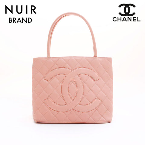Chanel Coco Mark Matelasse Caviar Skin Reprint Tote No. 6 Handbag Pink WS7525