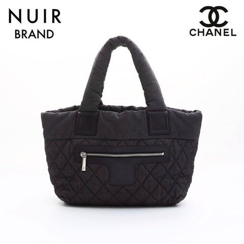 CHANEL Coco Mark Matelasse Coco Cocoon Small Denim No. 14 Handbag Dark Clay WS7531