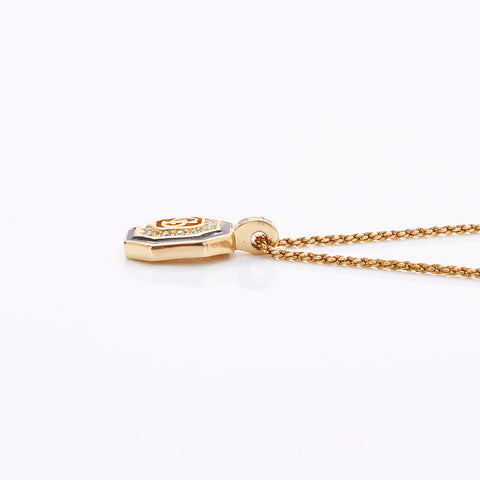 Christian Dior Logo Rhingestone Collier Gold WS7536
