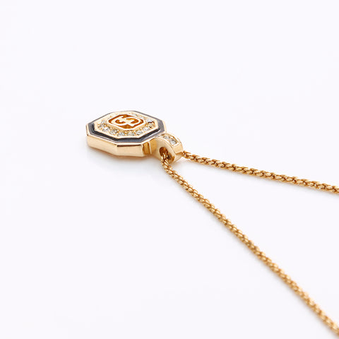 Christian Dior Logo Rhingestone Collier Gold WS7536