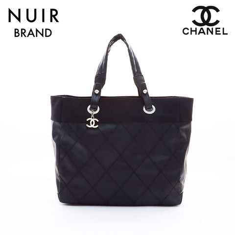 Chanel Coco Mark Paris Biarritz No. 11 Tote Bag Black WS7549