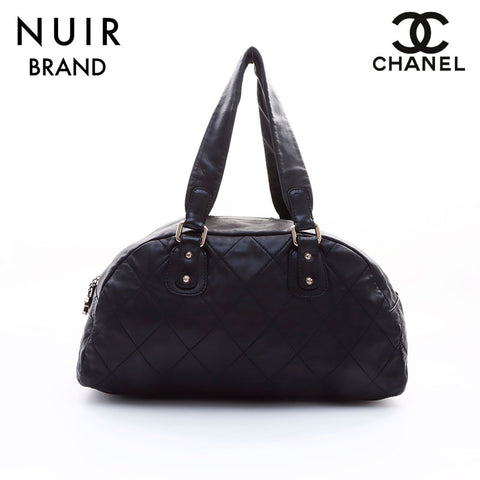 Chanel CHANEL 10th Stitch Mini Boston Shoulder Bag Black WS7566